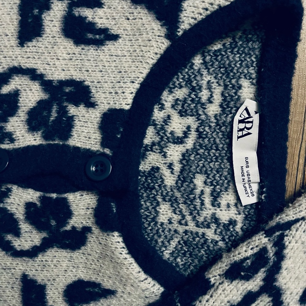 Zara Blue Floral Cardigan - Picture 2 of 2